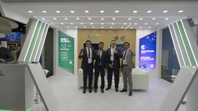 Innovation City printed panel on the stand's side wall